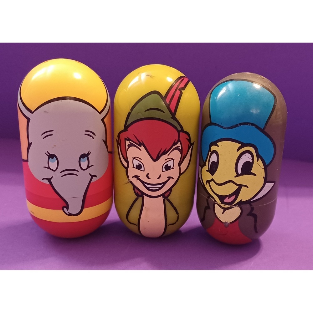 Vintage 2005 Kelloggs Disney Peter Pan #35 Dumbo #18 Jiminy Cricket #27 Wobbler